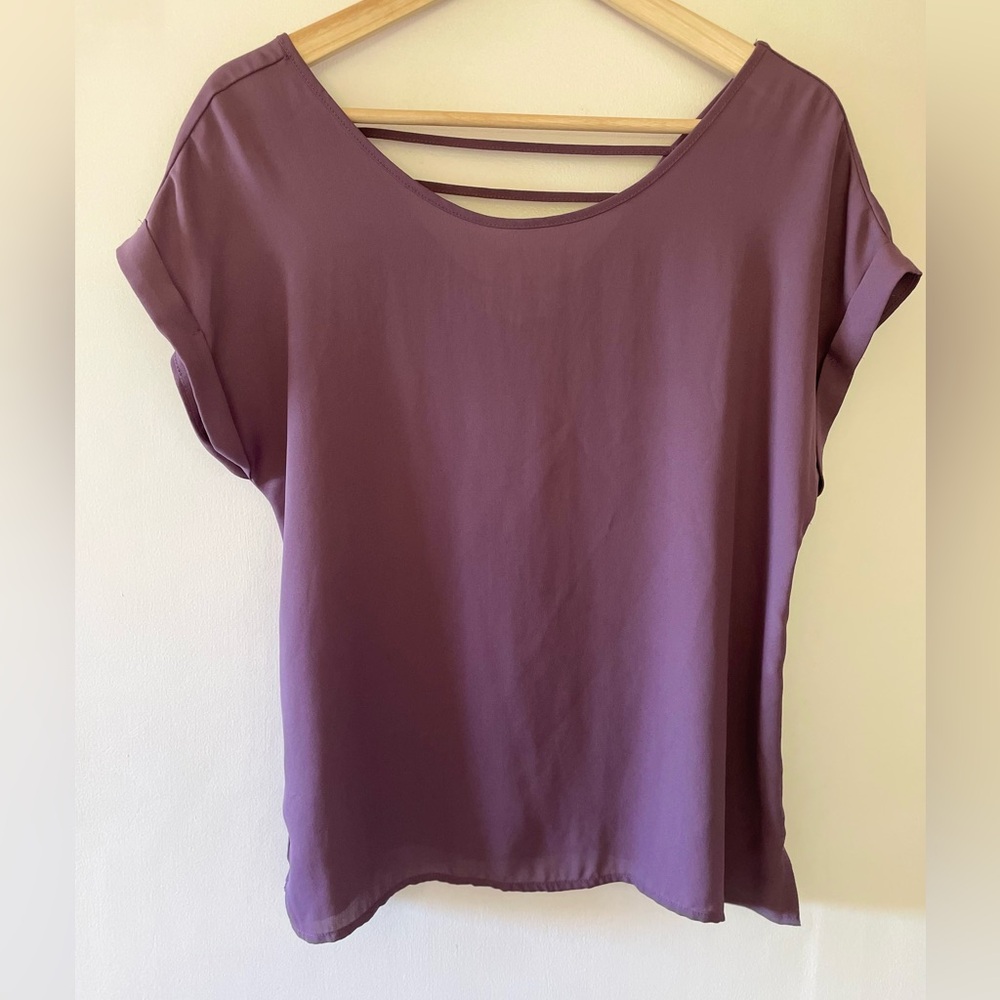 Purple Chiffon Blouse with Back Detail